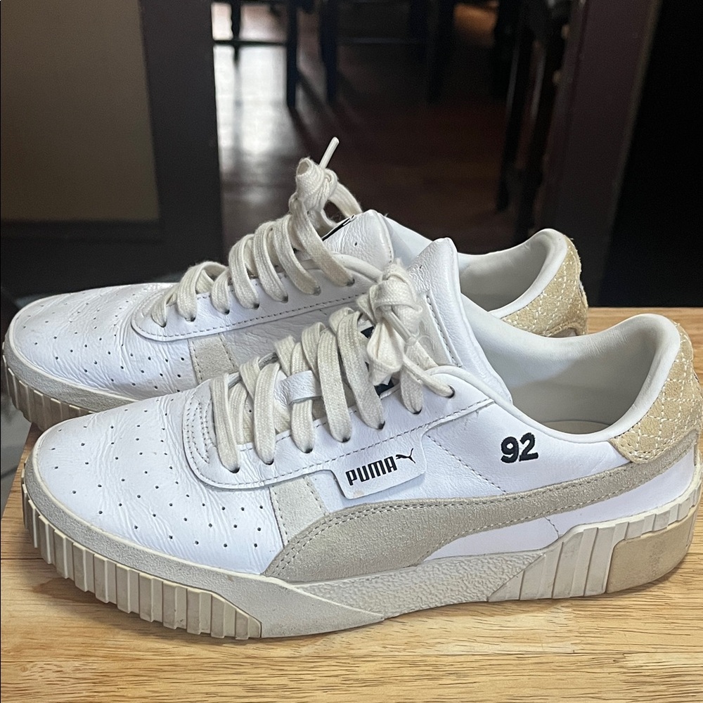 Puma White and Beige Sneakers